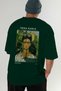 Frida Kahlo Back Printed Green Oversize T-Shirt Men Women Crew Neck Cotton Tshirt - 7