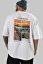 Edvard Munch Scream Back Printed White Oversize T-Shirt Men Women Crew Neck Cotton T-Shirt - 5