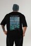 Claude Monet Back Printed Black Oversize T-Shirt Men Women Crew Neck Cotton Tshirt