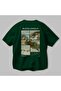 Michelangelo Back Printed Green Oversize T-Shirt Men Women Crew Neck Cotton Tshirt - 3