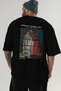 Osman Hamdi Bey Back Printed Black Oversize T-Shirt Men Women Crew Neck Cotton T-Shirt - 6