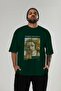 Sandro Botticelli Front Printed Green Oversized T-Shirt Men Women Crew Neck Cotton t Shirt - 5