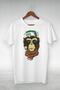 White - Weed Green Hat With Scarf Gorilla Drawing - Vip Design T-shirt I-145