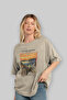 Edvard Munch Scream Front Printed Beige Oversize T-Shirt Men Women Crew Neck Cotton T-Shirt - 4