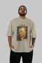 Van Gogh Self Portrait Front Printed Beige Oversize T-Shirt Men Women Crew Neck Cotton T-Shirt - 5