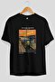 Edvard Munch Scream Front Printed Black Oversize T-Shirt Men Women Crew Neck Cotton t Shirt - 2