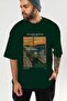 Edvard Munch Scream Front Printed Green Oversize T-Shirt Men Women Crew Neck Cotton t Shirt - 6