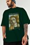 Sandro Botticelli Front Printed Green Oversized T-Shirt Men Women Crew Neck Cotton t Shirt - 3