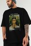 Frida Kahlo Front Printed Black Oversize T-Shirt Men Women Crew Neck Cotton t Shirt - 3