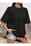 Women's Black Its Okay Printed Oversize T-shirt - 2