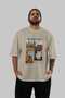 Salvador Dali Front Printed Beige Oversize T-Shirt Men Women Crew Neck Cotton T-Shirt - 5