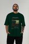 Edward Hopper Night Owls Front Printed Green Oversize T-Shirt Men Women Crew Neck Cotton t Shirt - 5