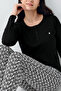 Women's Winter Regular Fit Black Pajama Set Pc9069-S-V1 - 3