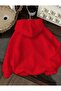 Graduation Cap Printed Hooded Pocket Cotton Red Sweatshirt - 2