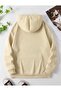 Mini Flower Bouquet Printed Hooded Pocket Cotton Beige Sweatshirt - 2