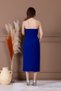 Atlas Rose Detailed Strapless Pen Long Dress - Cobalt Blue - 6