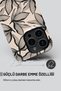 iPhone 15 Double Layer Shock Absorbing Protection Black Flower Glossy Superior Protect Phone Case - 4