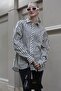 Black Striped Button Detailed Long Sleeve Women's Shirt Sh267 - 2