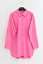 Plus Size Epaulet Cotton Tunic Pink