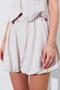 Women's Light Beige Elastic Waist Stop Bolon Shorts Skirt - 5