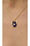 Gold Oval Design Blue Stone Evil Eye Necklace - 2