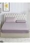 Striped Fitted Sheet Set 150x200 cm Queen – 1 Fitted Sheet + 2 Pillowcases, 30cm Deep