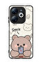 غطاء حماية لهاتف Infinix Smart 8 4G برسومات الدب المبتسم