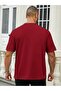 Red Men's Crew Neck Casual Oversize Crocodile Line Art Style Graphic Print - 2