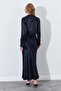 Women's Black Satin Long Skirt - 7