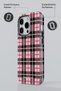 Case for iPhone 13 Dual Layer Shock-Absorbing Protection Plaid Glossy Superior Protect Phone Case - 3