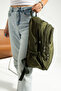 Khaki Unisex Backpack, Travel School Bag with Laptop Support, Original Crinkle Fabric, 20 Lt, 40X30Cm - 6