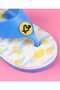 Velcro Closure Flip Flops with Heart Applique - Blue - 8