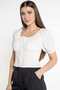 Short Sleeve Solid Color Blouse - 2