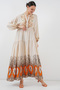 Women's Patterned Modest Dress T. Ecru 1010 - 2