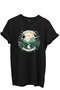 Hunting Nature Themed 100% Cotton Regular Fit Unisex T-Shirt with Tropical Forest and Mountain View