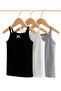 3-Pack Girls' Camisoles – Cotton Comfort in Black, White & Grey