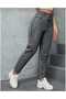 Smoked Snow Wash Lycra High Waist Mom Jean Trousers - 4
