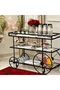 FFD Luxury 3-Tier Black Metal Bar Cart with Glass Shelves – Available Two Sizes - Elegant Serv - 6