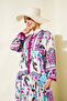 Women's Patterned Hijab Dress Plum 1010 - 2