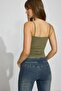 Khaki Thin Strap Cotton Basic Undershirt Sh169 - 3