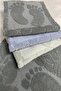 3 Pieces Stone Patterned 100% Cotton Foot Towel Set – Anthracite Gray Blue 3 Colors - 4