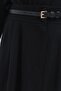 Black-Baby Collar Linen Skirt Suit - 4