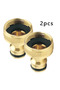 2Pcs 3/4'' Brass Garden Faucet Hose Tap Water Adapter Water Pipe Fittings Female Quick Connector ... - 3