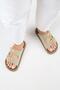 Narducci Women's Genuine Leather Double Buckle Water Green Slippers - 7
