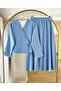 Women's Skirted Kimono Set Blue Tesstur Set Bottom Top Set - 5
