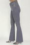 Women's Gray Non-Fading Lycra High Waist Denim Spanish Leg Jeans - 4