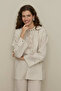 Eyelet Detailed Trouser Suit Stone - 5