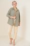 Women's Oversize Hijab Shirt Khaki 1051 - 2