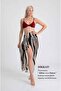 Monochrome Waves Patterned Pareo |   100X145Cm |   Digital Printed Silky Chiffon