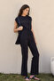 Linen Straight Trousers Black - 2